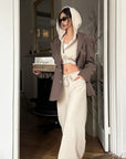 ROVENTE Wide-Leg Drawstring Sweatpants - PINKPARKS