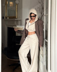 ROVENTE Wide-Leg Drawstring Sweatpants - PINKPARKS