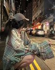WARDEN EDGE Oversized Plaid Shirt - PINKPARKS