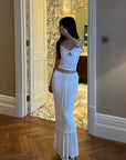 DreamyNerd Lace & Mesh Cami Top & Sheer-Hem Maxi Skirt Set