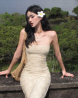 ROVENTE Floral Lace Sculpted Slip Maxi Dress - PINKPARKS