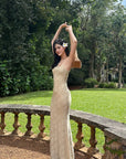 ROVENTE Floral Lace Sculpted Slip Maxi Dress - PINKPARKS