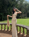 ROVENTE Floral Lace Sculpted Slip Maxi Dress - PINKPARKS