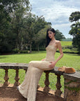 ROVENTE Floral Lace Sculpted Slip Maxi Dress - PINKPARKS
