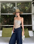 ROVENTE Embellished Strapless Knit Top - PINKPARKS