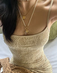 ROVENTE Floral Lace Sculpted Slip Maxi Dress - PINKPARKS