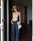ROVENTE Embellished Strapless Knit Top - PINKPARKS