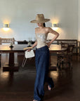 ROVENTE Embellished Strapless Knit Top - PINKPARKS