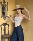 ROVENTE Embellished Strapless Knit Top - PINKPARKS