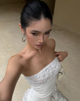 ROVENTE Embellished Strapless Knit Top - PINKPARKS