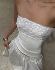 ROVENTE Embellished Strapless Knit Top - PINKPARKS