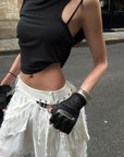 WARDEN EDGE Asymmetrical Strap Cropped Tank Top