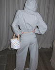 Rase le sol Cropped Hoodie and Pants Set - PINKPARKS