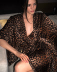 0122stepll Leopard Satin Lounge Pajama Set