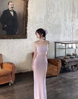 DreamyNerd Lavender Sheer Contour Maxi Dress