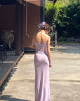 DreamyNerd Lavender Sheer Contour Maxi Dress