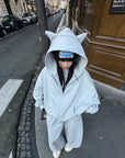 WARDEN EDGE Grey-Blue Hoodie Sweatpants Set