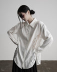 DOINDULGE Deconstructed Lace Paneled Shirt