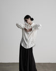 DOINDULGE Deconstructed Lace Paneled Shirt