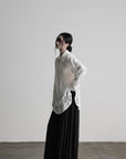 DOINDULGE Deconstructed Lace Paneled Shirt