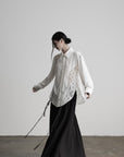 DOINDULGE Deconstructed Lace Paneled Shirt