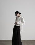 DOINDULGE Deconstructed Lace Paneled Shirt