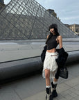 WARDEN EDGE Deconstructed Feather Fringe Skirt - PINKPARKS