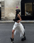 WARDEN EDGE Deconstructed Feather Fringe Skirt - PINKPARKS