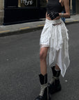 WARDEN EDGE Deconstructed Feather Fringe Skirt - PINKPARKS