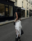 WARDEN EDGE Deconstructed Feather Fringe Skirt - PINKPARKS