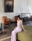 DreamyNerd Lavender Sheer Contour Maxi Dress
