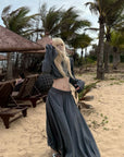 Rase le sol Relaxed Shirt & Maxi Skirt Set - PINKPARKS