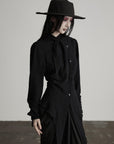DOINDULGE Deconstructed Fray-Edge Sculpted Shirt