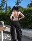 ROVENTE Backless Cap Sleeve Fitted Tee - PINKPARKS