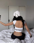 ROVENTE Backless Cap Sleeve Fitted Tee - PINKPARKS