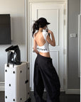ROVENTE Multi-Pocket Wide Leg Trousers - PINKPARKS