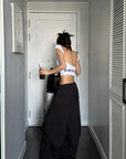 ROVENTE Backless Cap Sleeve Fitted Tee - PINKPARKS