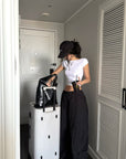 ROVENTE Backless Cap Sleeve Fitted Tee - PINKPARKS