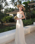 ROVENTE Sequin & Pleated Chiffon Strapless Dress - PINKPARKS