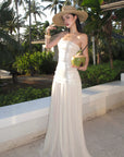 ROVENTE Sequin & Pleated Chiffon Strapless Dress - PINKPARKS