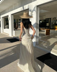 ROVENTE Sequin & Pleated Chiffon Strapless Dress - PINKPARKS