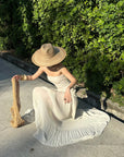 ROVENTE Sequin & Pleated Chiffon Strapless Dress - PINKPARKS