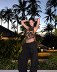 ROVENTE Multi-Pocket Wide Leg Trousers - PINKPARKS