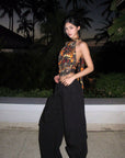 ROVENTE Multi-Pocket Wide Leg Trousers - PINKPARKS