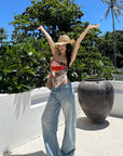 ROVENTE Jungle Bloom Backless Scarf Top - PINKPARKS