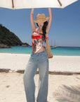 ROVENTE Jungle Bloom Backless Scarf Top - PINKPARKS