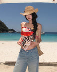 ROVENTE Jungle Bloom Backless Scarf Top - PINKPARKS