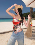 ROVENTE Jungle Bloom Backless Scarf Top - PINKPARKS