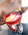 ROVENTE Jungle Bloom Backless Scarf Top - PINKPARKS