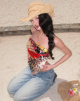 ROVENTE Jungle Bloom Backless Scarf Top - PINKPARKS